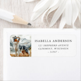 Watercolor Blue Merle Australian Shepherd