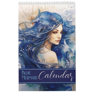 Watercolor Blue Mermaid Kalender