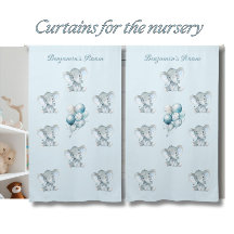 Watercolor Blue Niedlich Elephant Baby Boy Room