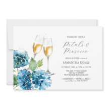 Watercolor Blue Petals & Prosecco Bridal Shower