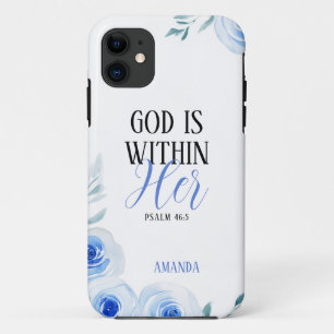 Watercolor Blue Rose Girly Faith Case-Mate iPhone Hülle