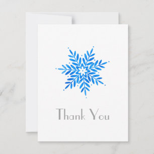 Watercolor Blue Snowflake Danke