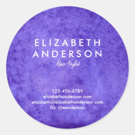 Watercolor blue violet Classic Round Sticker