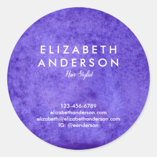 Watercolor blue violet Classic Round Sticker