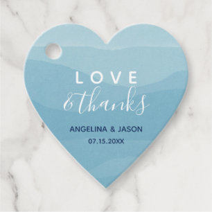 Watercolor Blue Wedding Vielen Dank Geschenkanhänger