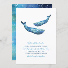 Watercolor Blue Whale Wedding Einladung