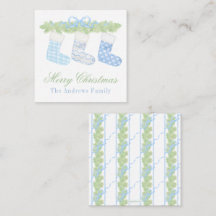 Watercolor Blue & White Christmas Strumpfs Geschen