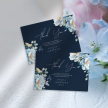 Watercolor Blue Winter Floral Wedding