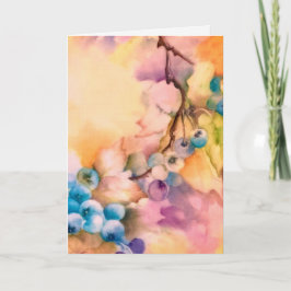Watercolor Blueberry Greeting Card  Any Occasion