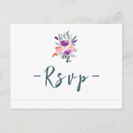Watercolor Blume Wedding RSVP Postkarten
