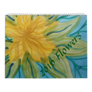 Watercolor-Blumen 2016 Kalender