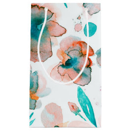 Watercolor-Blumen-aquamarines Blumen Kleine Geschenktüte