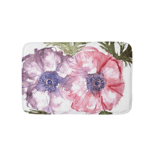 Watercolor-Blumen Badematte (Vorderseite)