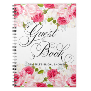 Watercolor-Blumen-Brautparty-Gast-Buch Notizblock