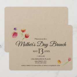 Watercolor-Blumen, Brunch-Einladung der Tag der Einladung