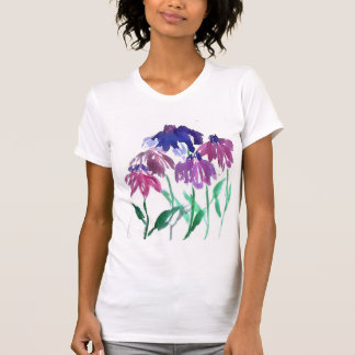 Watercolor-Blumen-Burgunder-Blumenstrauß T-Shirt