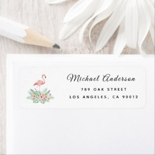 Watercolor-Blumen-Flamingo-Baby-Shower-Etikett