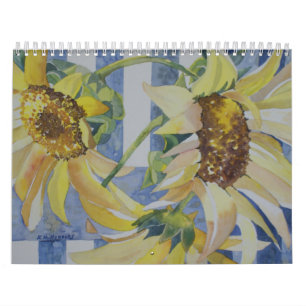 Watercolor-Blumen-Kalender Kalender