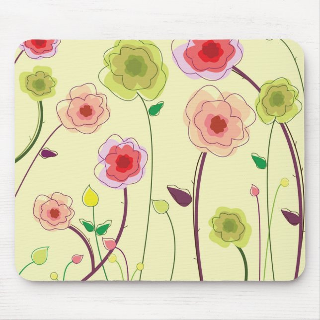 Watercolor-Blumen Mousepad (Vorne)