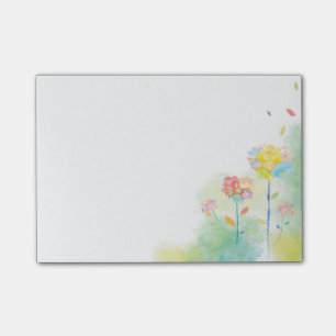 Watercolor-Blumen Post-it Klebezettel