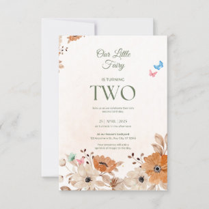 Watercolor-Blumen-Special 2. Geburtstagseinladung Einladung