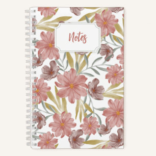 Watercolor Blumen-Spiralheft   niedliches Journal Notizbuch