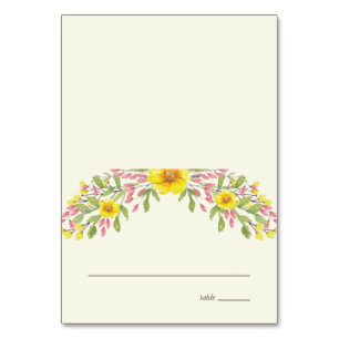 Watercolor-Blumen  Wedding Eskorte-Platzkarte Tischnummer