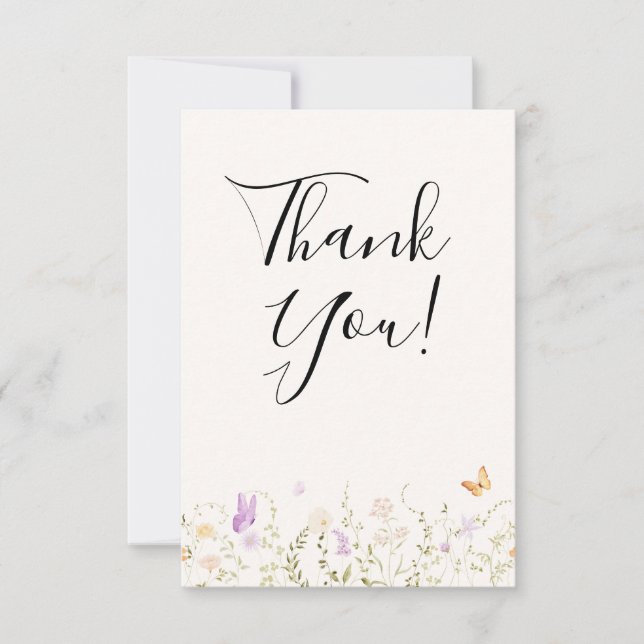 Watercolor Blumengruß Liebe ist in Blüte Brautpart Dankeskarte (Vorderseite)