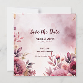 Watercolor Blush Floral Wedding Save the Date Magneteinladung