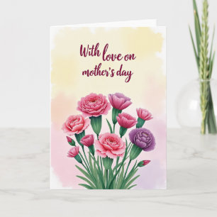 Watercolor-Blüten-Liebeskarte Karte