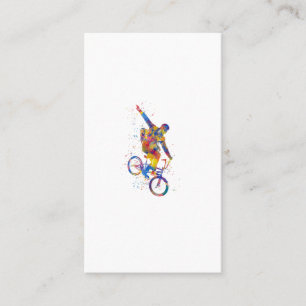 Watercolor bmx rider visitenkarte