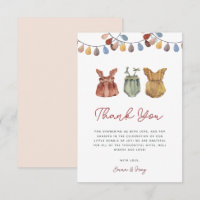 Watercolor Boho Baby Girl Dusche Vielen Dank Karte