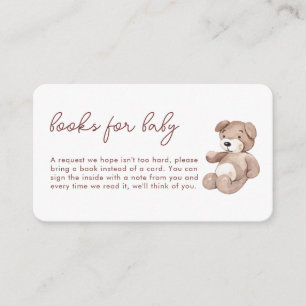 Watercolor Boho Bücher für Babydusche Begleitkarte