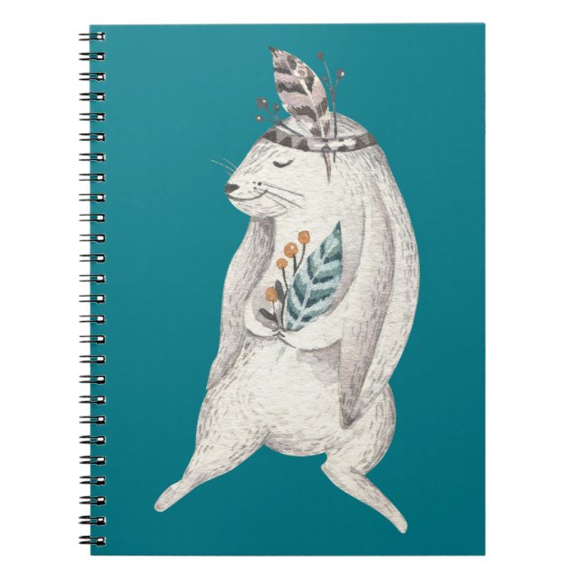 Watercolor Boho Bunny Notizblock (Vorderseite)