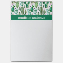 Watercolor Boho Cacti Muster Post-it Klebezettel