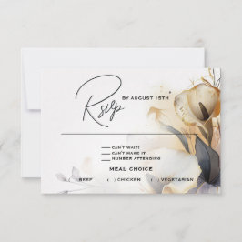 Watercolor Boho Calla Lily Floral RSVP Karte