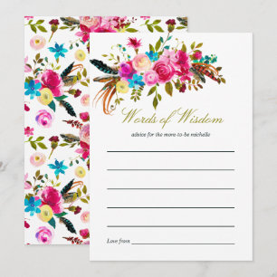 Watercolor Boho Chic Floral Baby Dusche Mama Berat Einladung