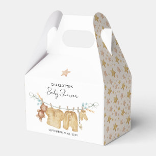 Watercolor Boho Clothesline Babydusche Geschenkschachtel