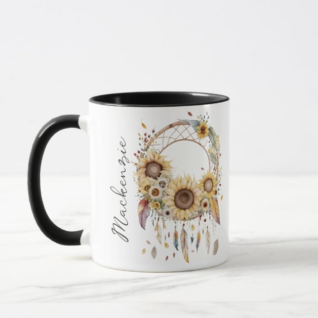 Watercolor Boho Dreamcatcher Tasse (Links)