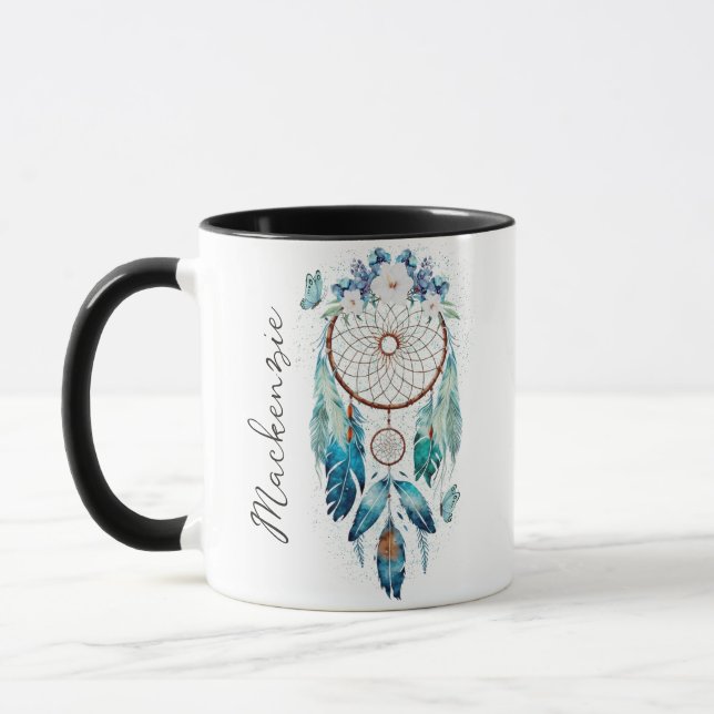 Watercolor Boho Dreamcatcher Tasse (Links)