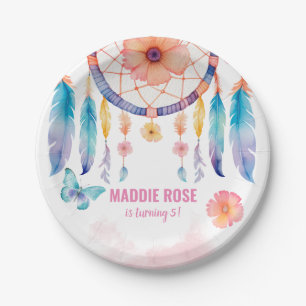 Watercolor Boho Dreamcatchers Pappteller