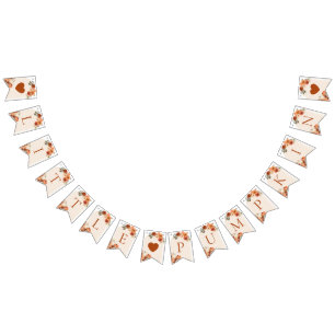 Watercolor Boho Fall Kleiner Pumpkin Herbst Flora Wimpelkette