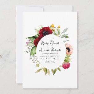 Watercolor-Boho-Floral-Baby-Shower-Einladung Einladung