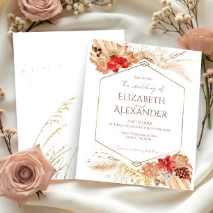 Watercolor Boho Floral Einladungen zur Hochzeit