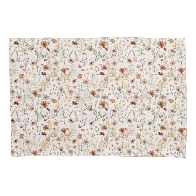 Watercolor Boho Floral Pattern Kissenbezug (Vorderseite)