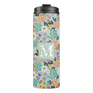 Watercolor Boho Floral Thermosbecher