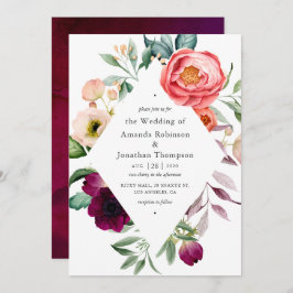 Watercolor Boho Floral Wedding Einladung