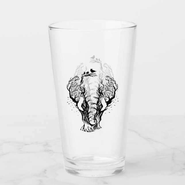 Watercolor Boho Forest Elephant Glas (Vorderseite)