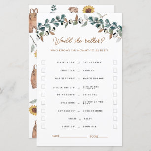 Watercolor Boho Gender Neutral Baby Shower Games