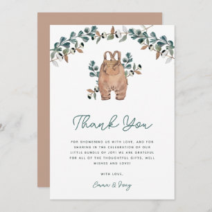 Watercolor Boho Greenerenery Babydusche Dankeskarte